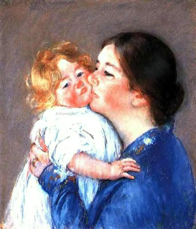 Mary Cassatt A Kiss for Baby Ann (no.2) - Canvas Print