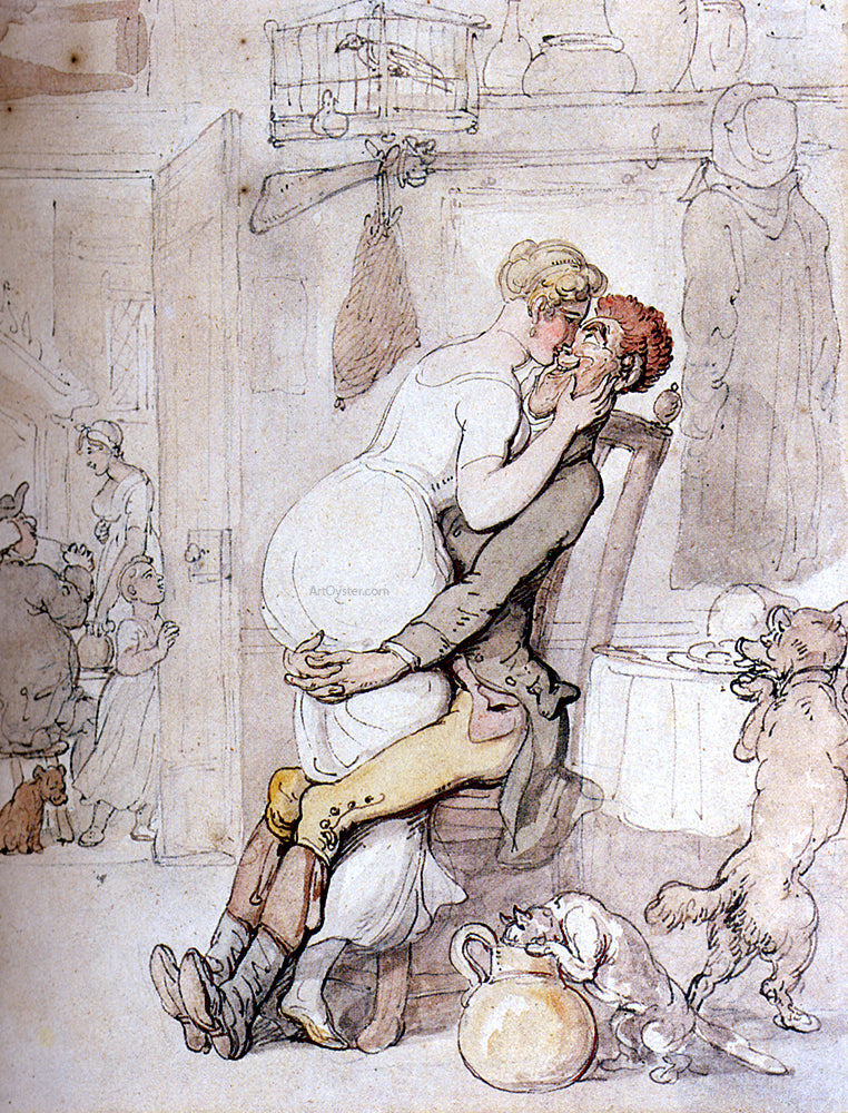 Thomas Rowlandson Kiss In The Kitchen - Canvas Print