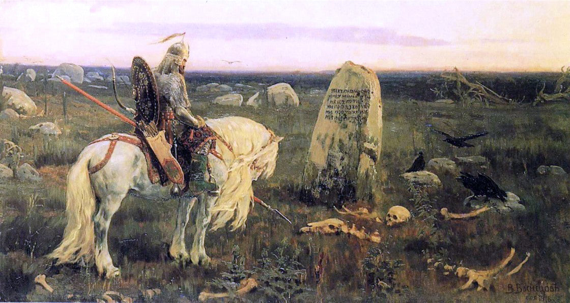 Victor Mikhail Vasnetsov A Knight at the Crossroads - Canvas Print