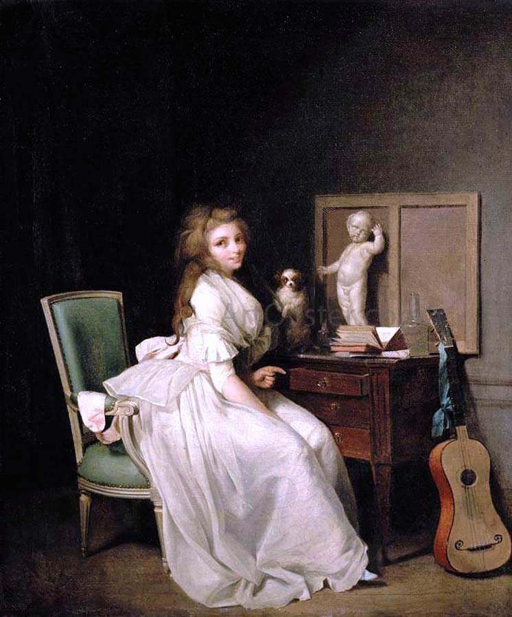 Louis Leopold Boilly A Lady Seated at Her Desk - Canvas Print