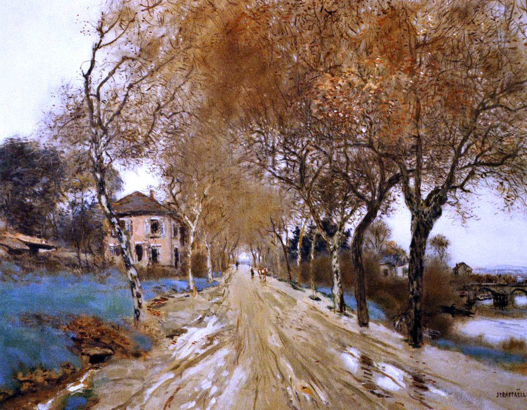 Jean-Francois Raffaelli A Lane of Plane Trees - Canvas Print