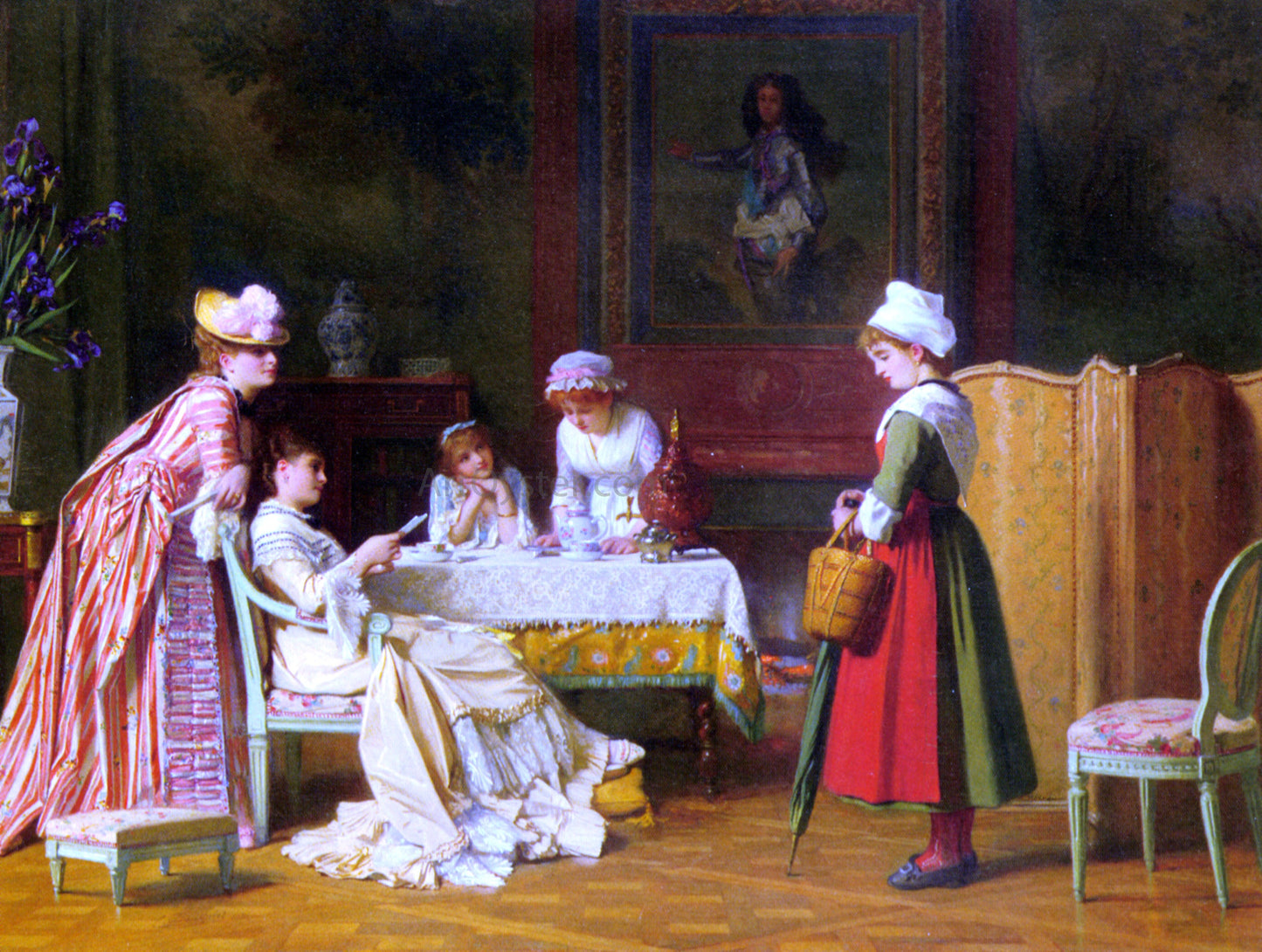 Charles Baugniet A Letter of Recommendation - Canvas Print