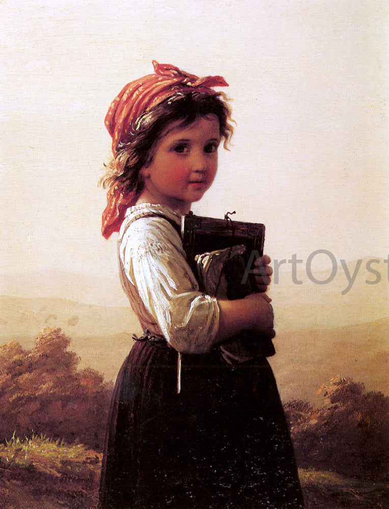 Johann Georg Meyer Von Bremen A Little Schoolgirl - Canvas Print