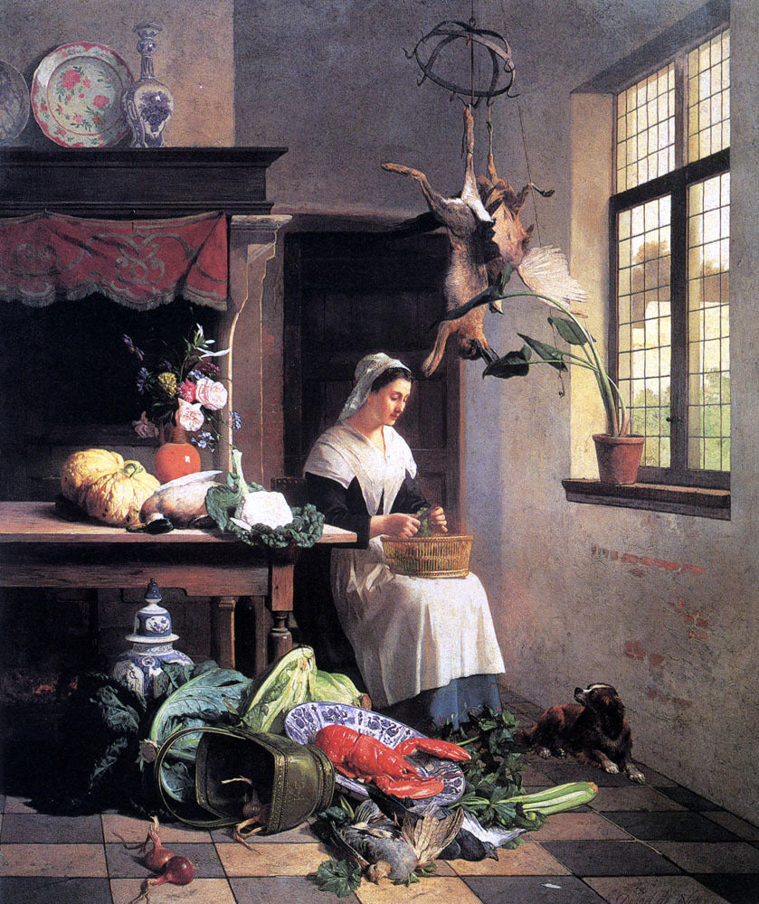 David Emile Joseph De Noter A Maid In The Kitchen - Canvas Print