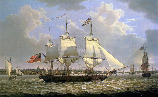 Robert Salmon A Mail Packet with Other Shipping off Liverpool - Canvas Print
