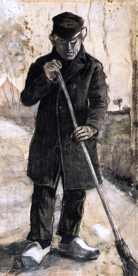 Vincent Van Gogh Man with a Broom - Canvas Print