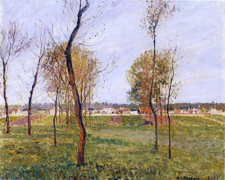 Camille Pissarro A Meadow in Moret - Canvas Print