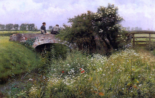 Emile Claus A Meeting on the Bridge - Canvas Print