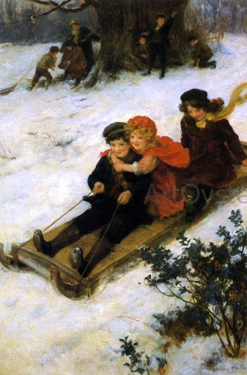 George Sheridan Knowles A Merry Sleigh Ride - Canvas Print