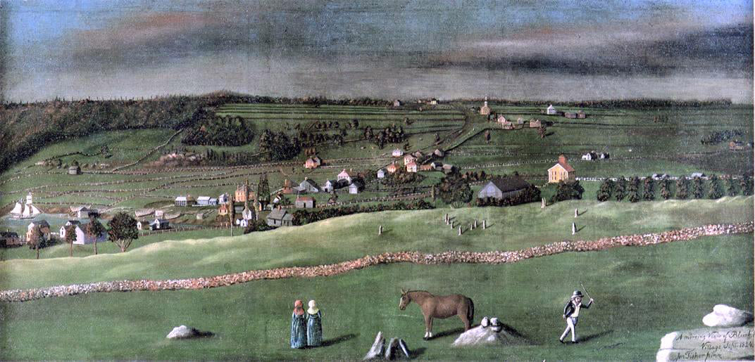 Jonathan Fisher Morning View of Blue Hill Village - Canvas Print