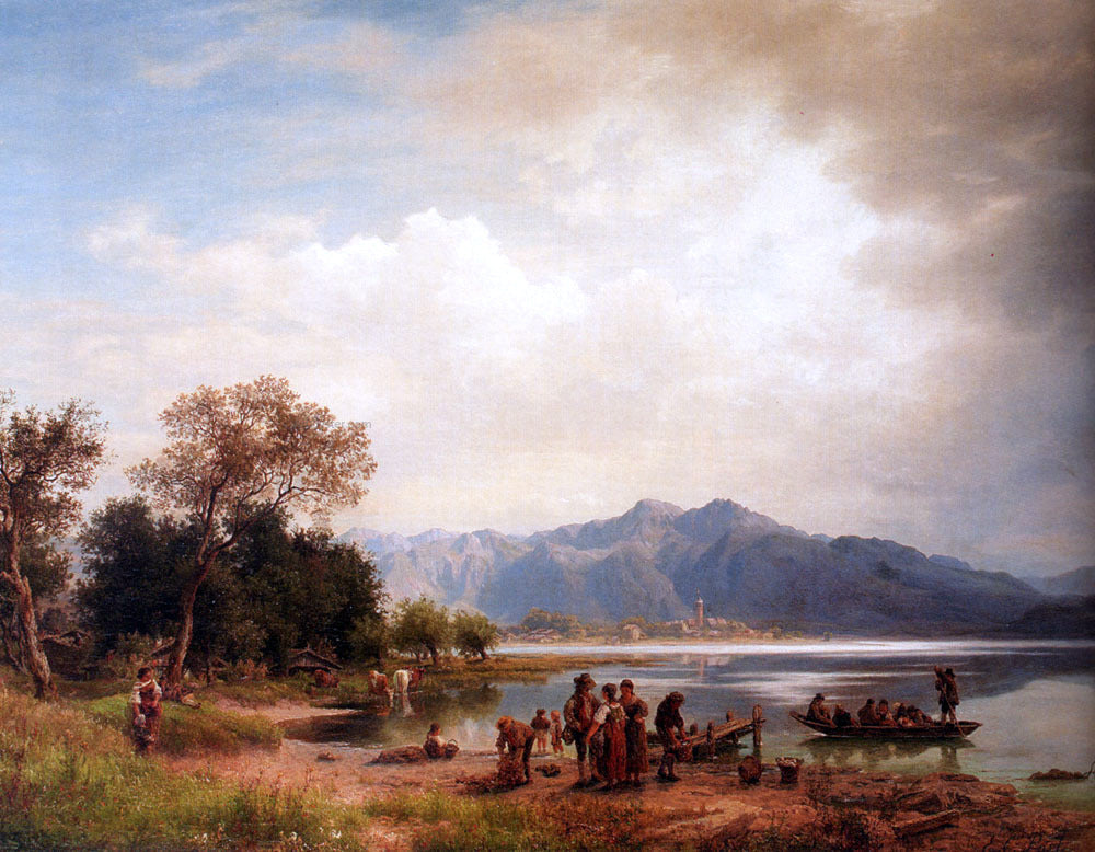 Eduard Carl Post A Mountain Lake, South-Germany - Canvas Print