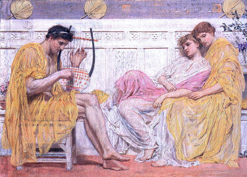 Albert Joseph Moore A Musician - Canvas Print
