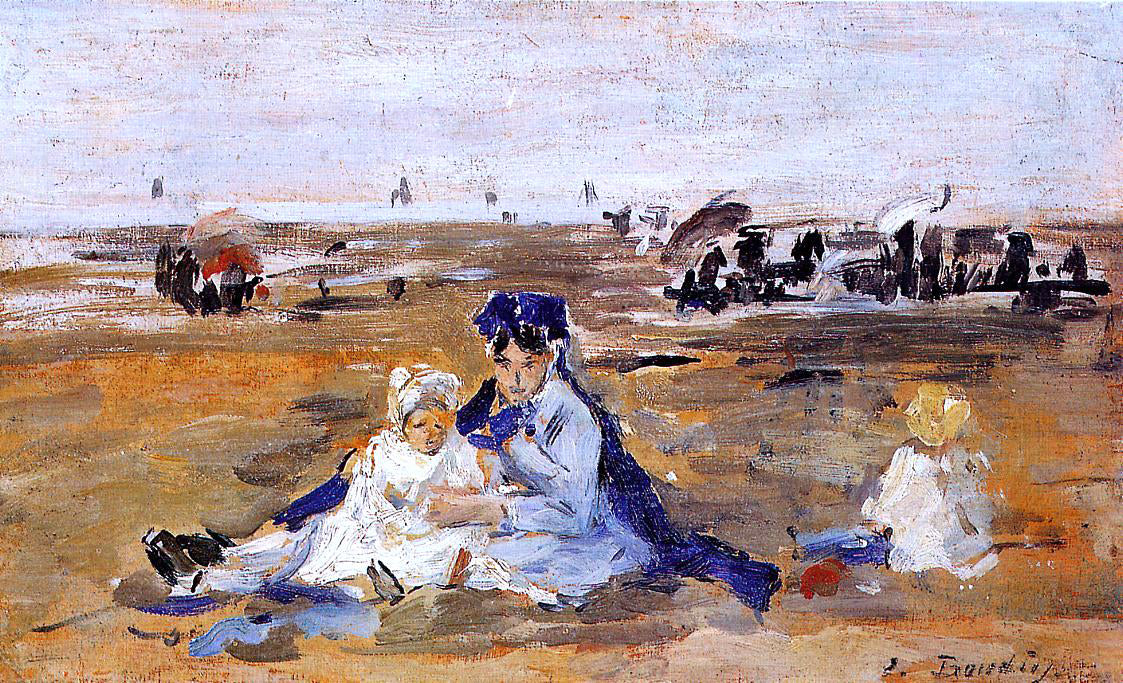 Eugene-Louis Boudin A Nanny on the Beach - Canvas Print