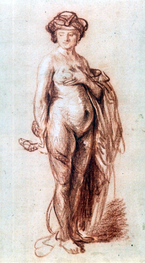 Rembrandt Van Rijn Nude Woman with a Snake - Canvas Print