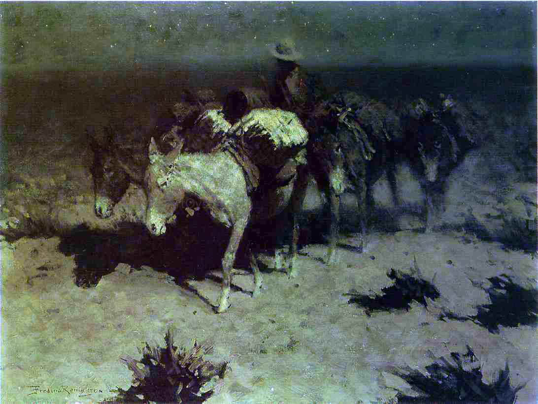 Frederic Remington The Pack Train - Canvas Print
