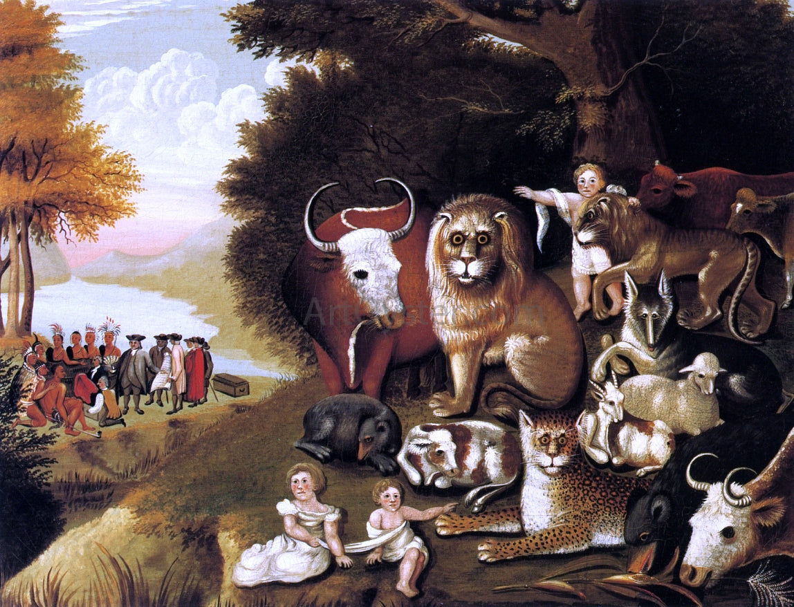 Edward Hicks A Peaceable Kingdom - Canvas Print