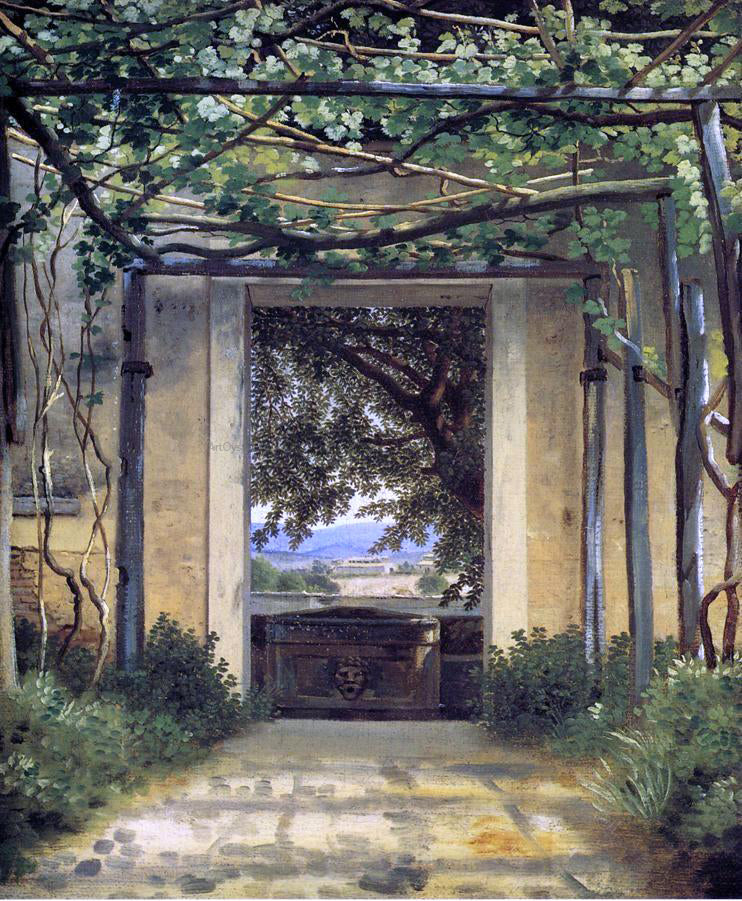 Christoffer Wilhelm Eckersberg A Pergola - Canvas Print