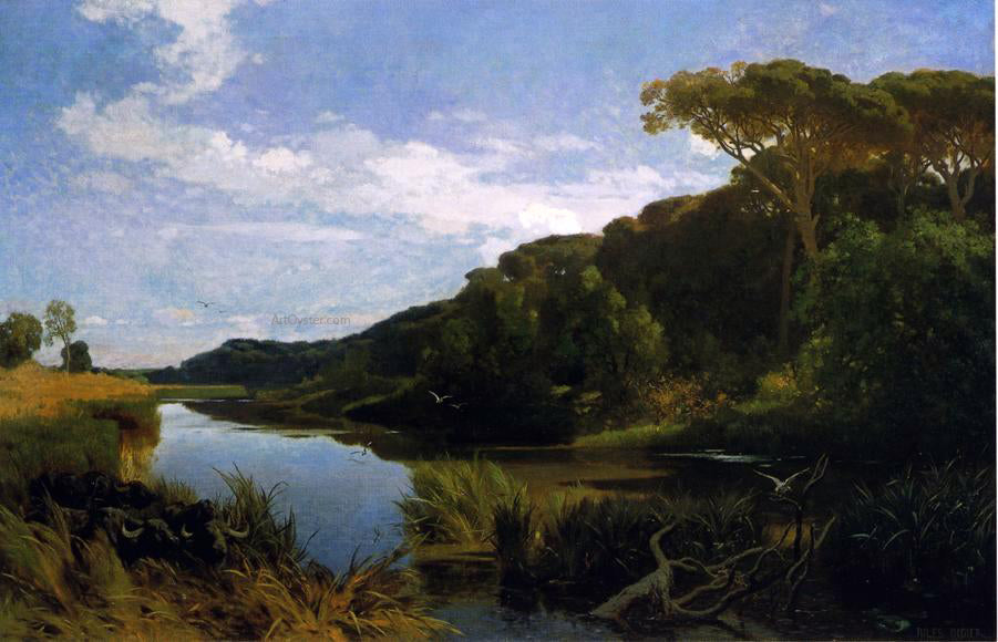 Jules Didier A Pine Forest at Castel Fusano - Canvas Print