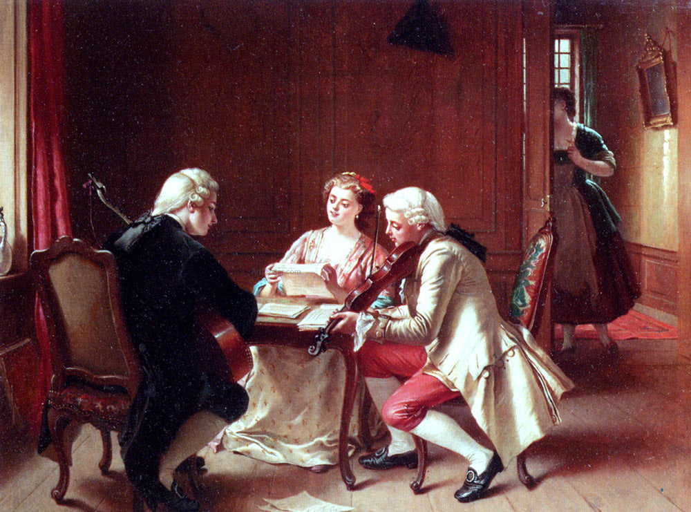 Theodore Ceriez A Pleasant Tune - Canvas Print