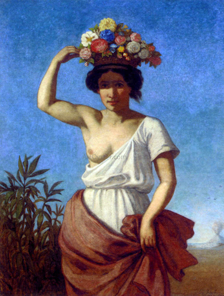 August Jernberg Pompeiian Beauty Carrying Fruit - Canvas Print