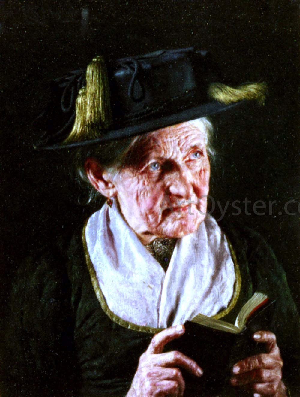 Carl Kronberger A Portrait of a Woman With A Book Of Prayer - Canvas Print