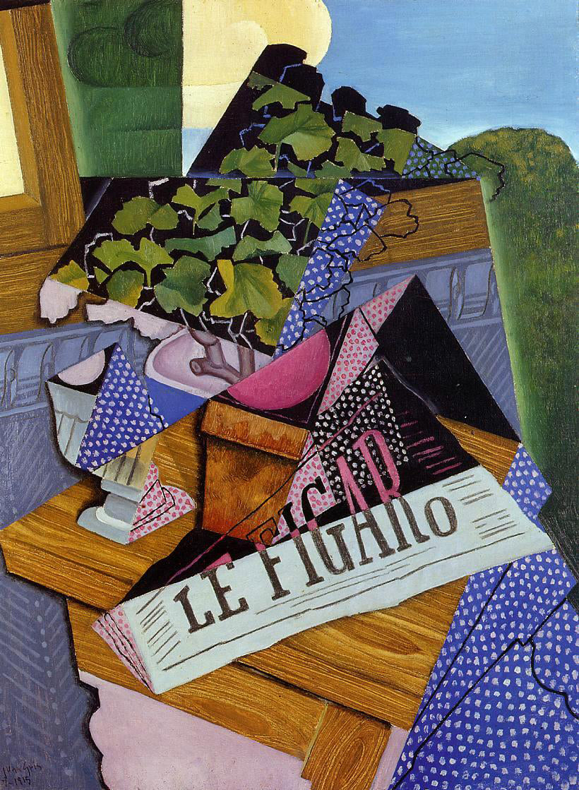 Juan Gris A Pot of Geraniums - Canvas Print