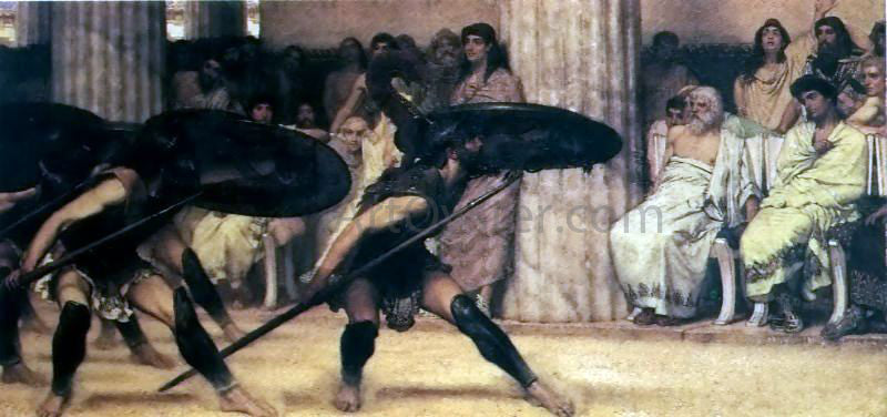 Sir Lawrence Alma-Tadema A Pyhhric Dance - Canvas Print