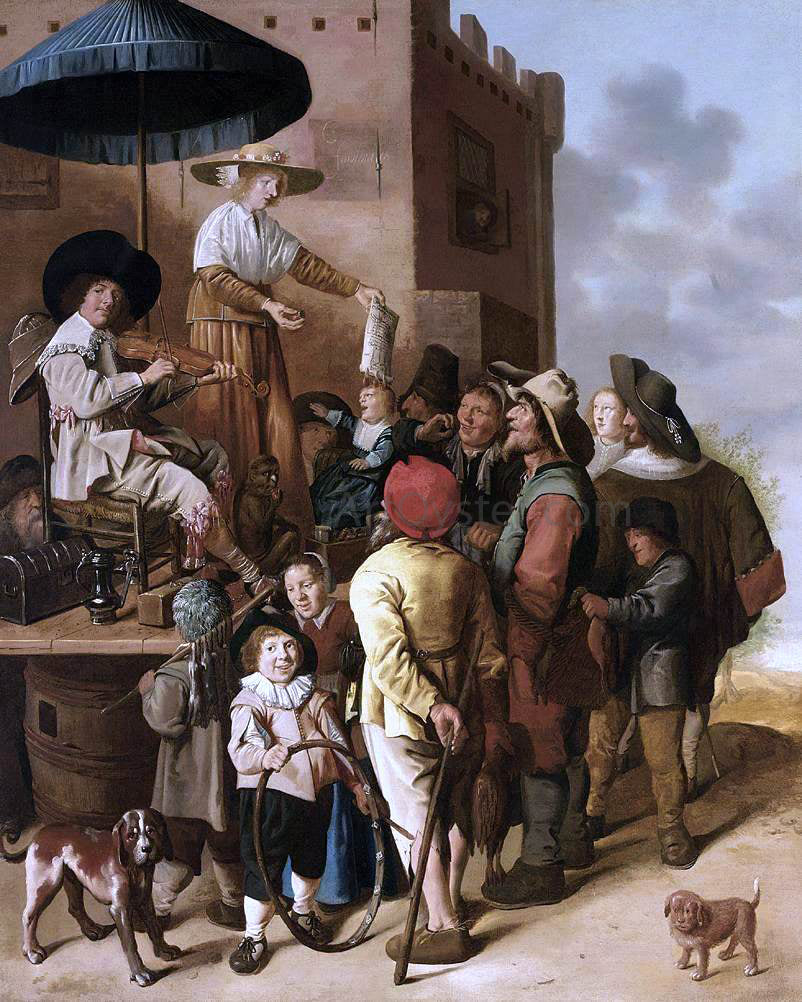 Jan Miense Molenaer A Quack and His Assistant - Canvas Print