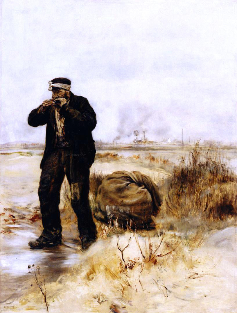 Jean-Francois Raffaelli A Ragman Lighting His Pipe - Canvas Print