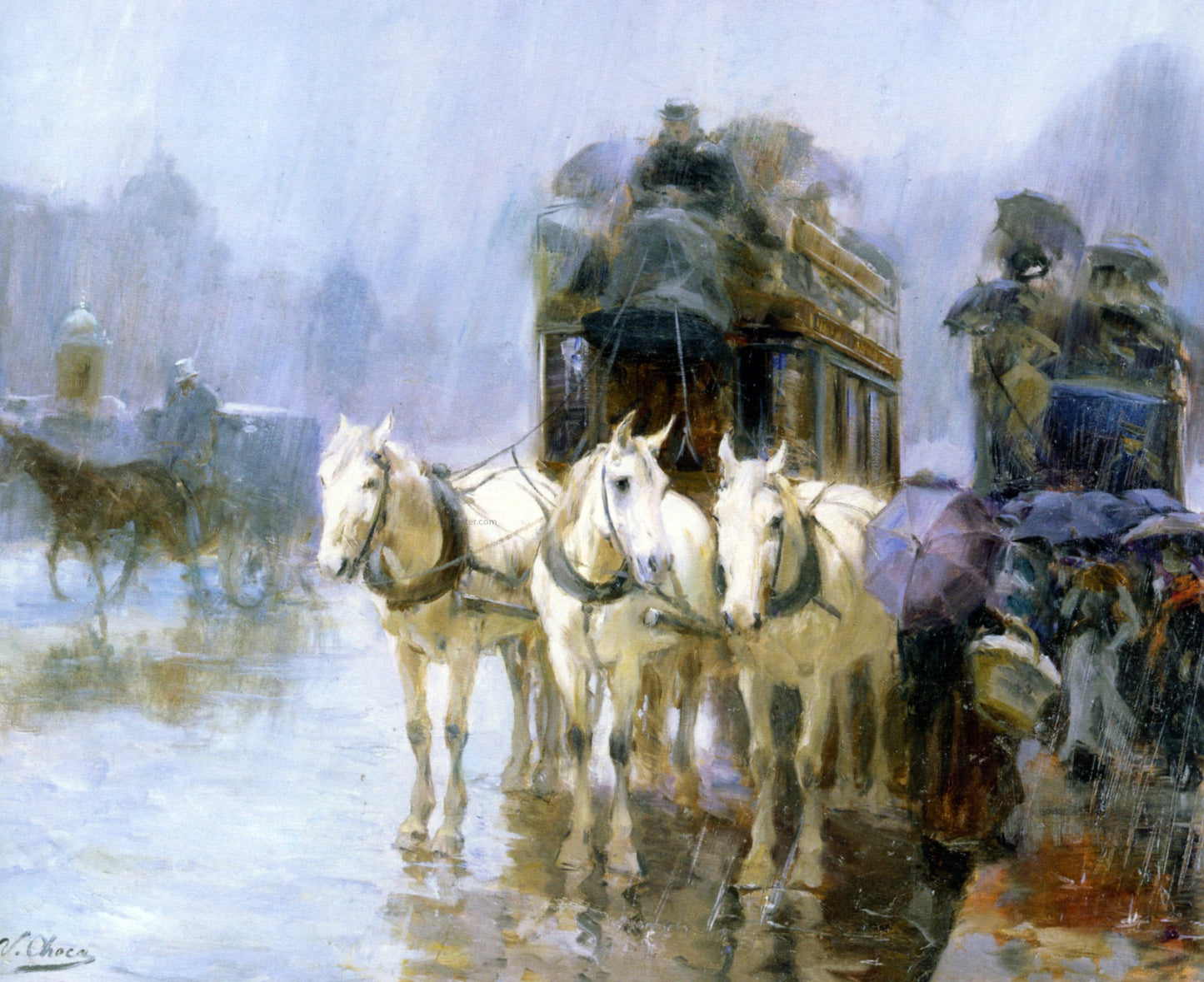 Ulpiano Checa Y Sanz A Rainy Day - Canvas Print