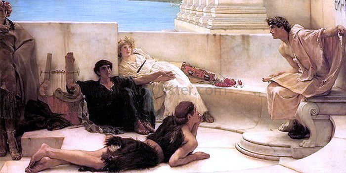 Sir Lawrence Alma-Tadema A Reading from Homer - Canvas Print
