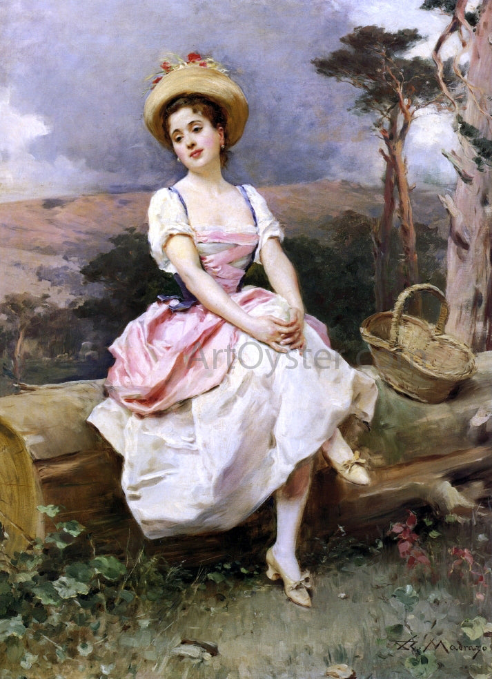 Raimundo de Madrazo Y Garreta A Rest along the Way - Canvas Print