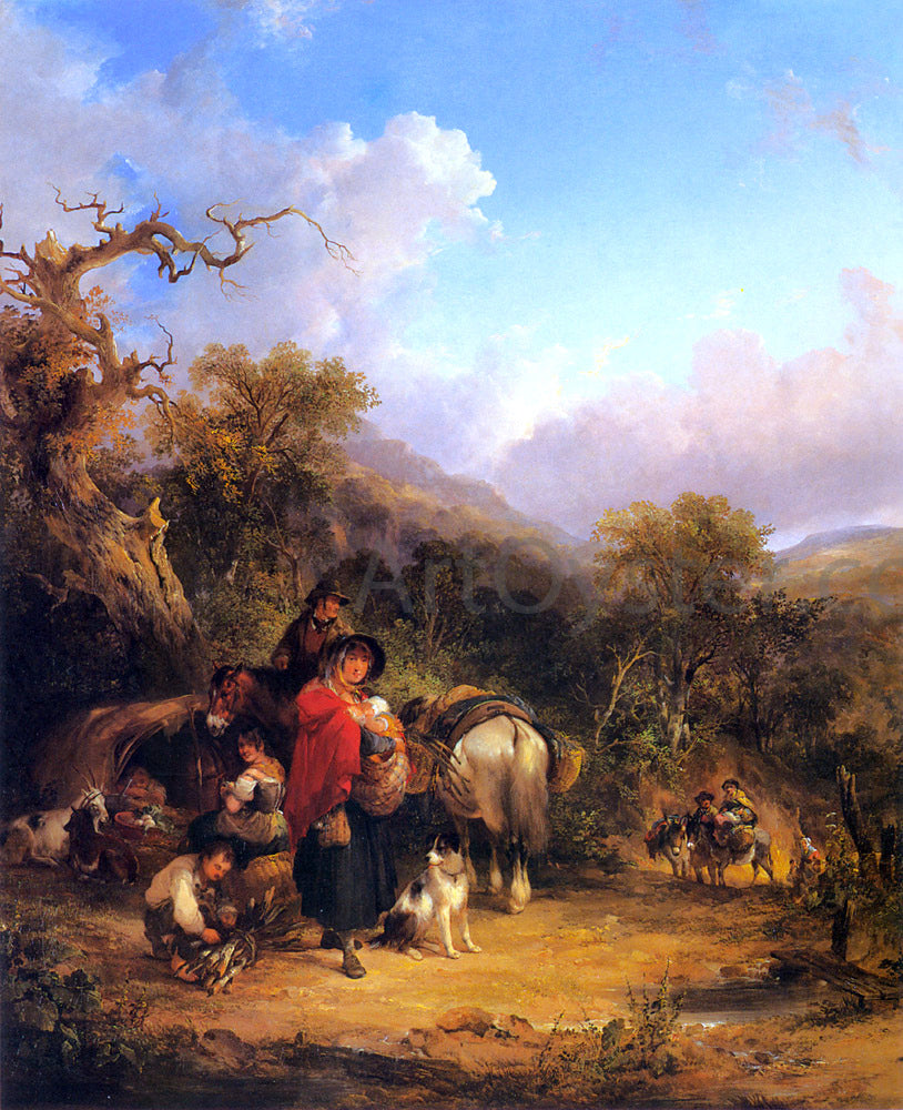 Senior William Shayer A Rest by the Roadside - Canvas Print