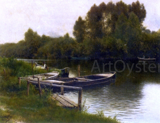 Emilio Sanchez-Perrier River Landscape in Pontise - Canvas Print