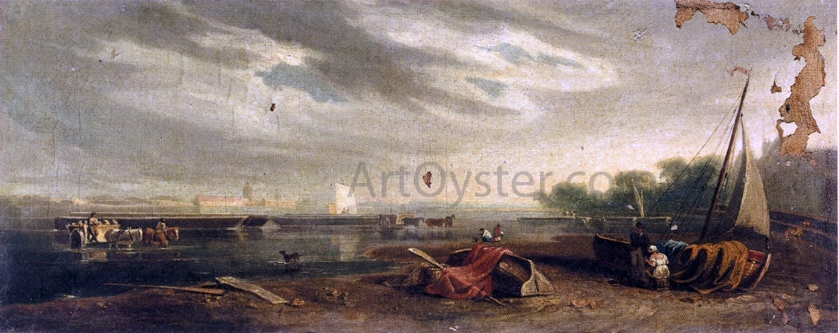 John Varley A River Landscape on the Thames - Canvas Print