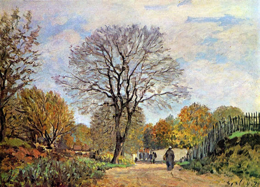 Alfred Sisley A Road in Seine-et-Marne - Canvas Print