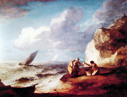 Thomas Gainsborough A Rocky Coastal Scene - Canvas Print