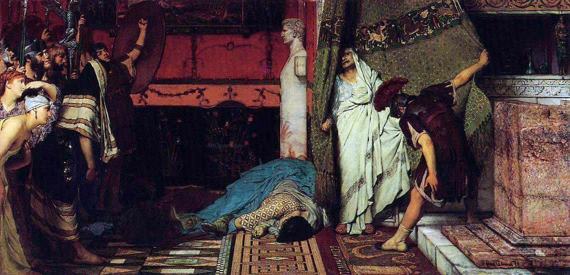 Sir Lawrence Alma-Tadema A Roman Emperor - Claudius - Canvas Print