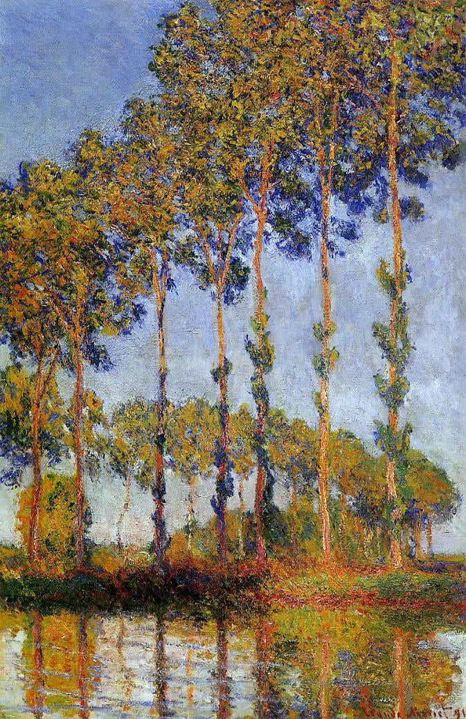 Claude Oscar Monet A Row of Poplars - Canvas Print