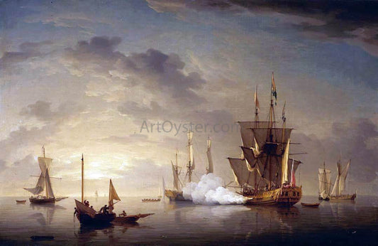 Charles Brooking A Royal Yacht Firing a Salute - Canvas Print