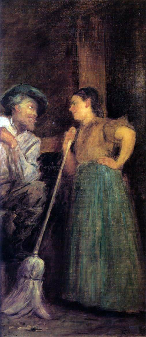 Eastman Johnson A Rustic Courtship - Canvas Print