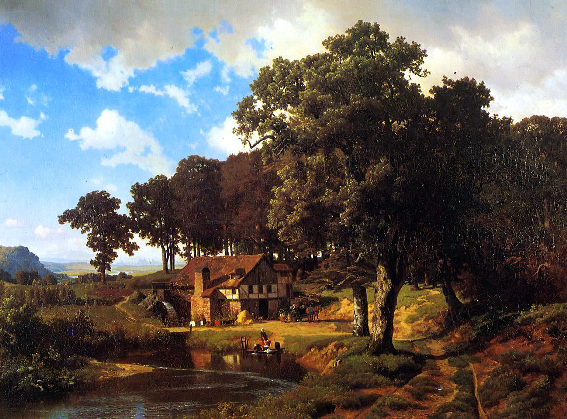 Albert Bierstadt Rustic Mill - Canvas Print