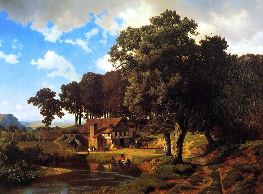 Albert Bierstadt Rustic Mill - Canvas Print