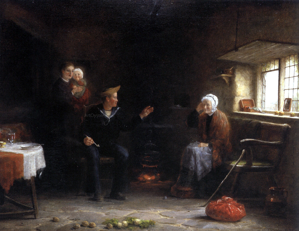 Frederick Daniel Hardy Sailor's Tale - Canvas Print