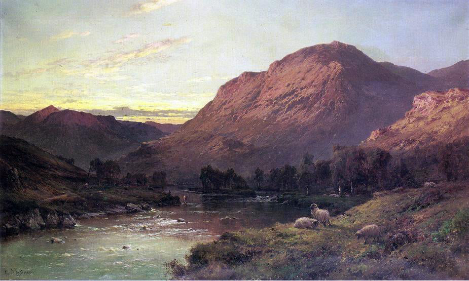 Senior. Alfred De Breanski A Salmon River in Scotland - Canvas Print