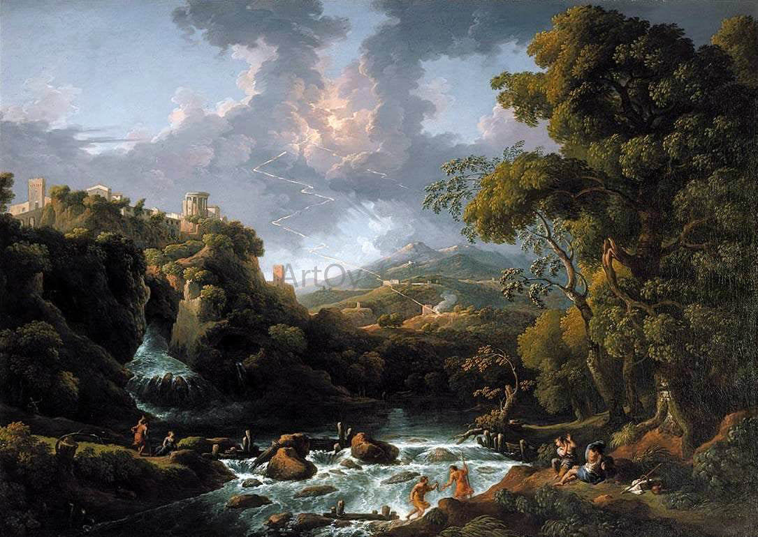 Jan Frans Van Bloemen A Scene in the Roman Campagna - Canvas Print