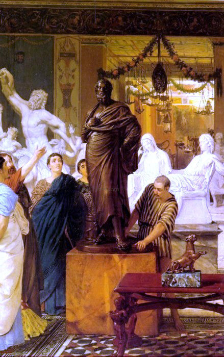 Sir Lawrence Alma-Tadema A Sculpture Gallery in Rome at the Time of Agrippa - Canvas Print