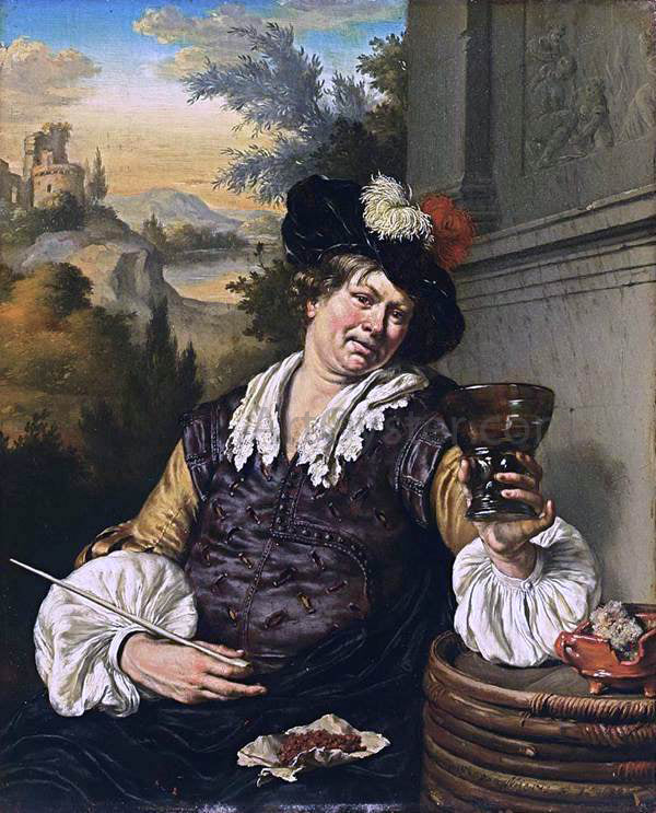 Willem Van Mieris A Seated Man - Canvas Print