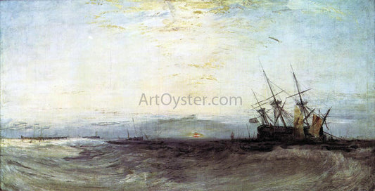 Joseph William Turner A Ship Aground - Canvas Print