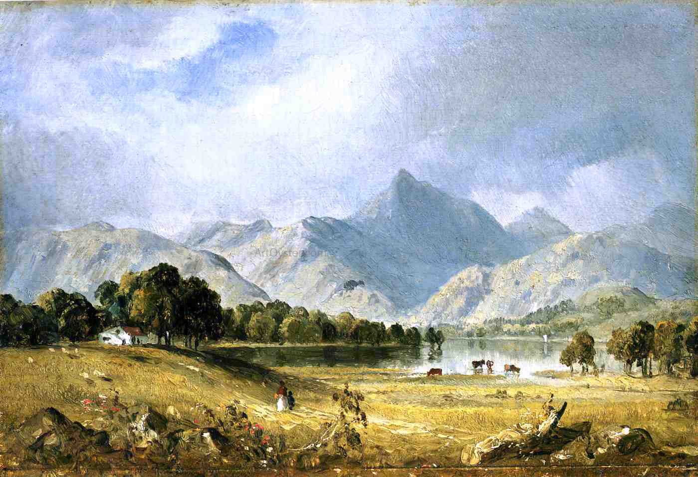 Sanford Robinson Gifford A Sketch of Derwentwater - Canvas Print